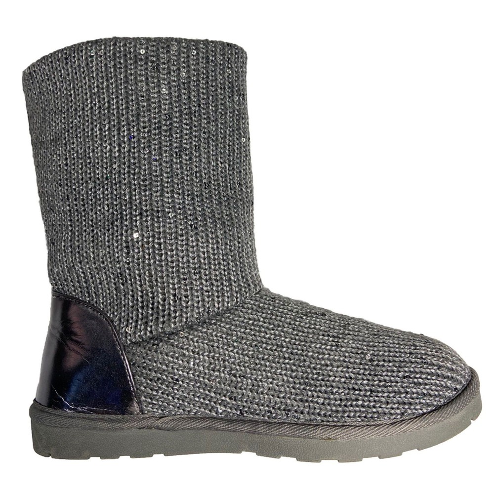 Arizona Jean Co AZ Sleet Pull On Memory Foam Insert Boot Size 10 Gray W Sequin
